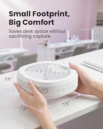Voltrish Nail Dust Collector - Professional Vacuum Fan for Nail Tech, Quiet & Compact Dust Extractor for Nail Drill, Portable Accessory for DIY Artists (White) - görsel 10
