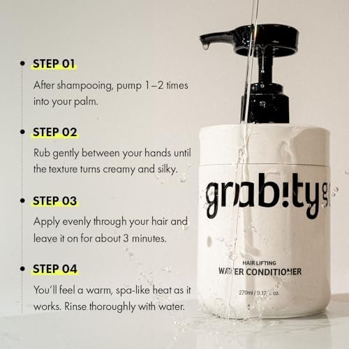 grab!ty Hair Lifting Water Conditioner - Volumizing Conditioner for Thinning Hair with Hyaluronic Acid and Silk Keratin, Vegan, Sulfate-Free, Paraben-Free, 9.12 fl.oz Avelisse