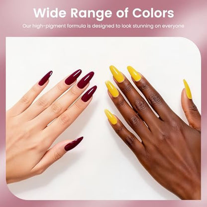 Phoenixy 30 PCS Gel Nail Polish Set - 24 Colors Soak Off Gel Polish with Base & Top Coat - Pink Blue Collection for Home Manicure Beginners Gift for Women