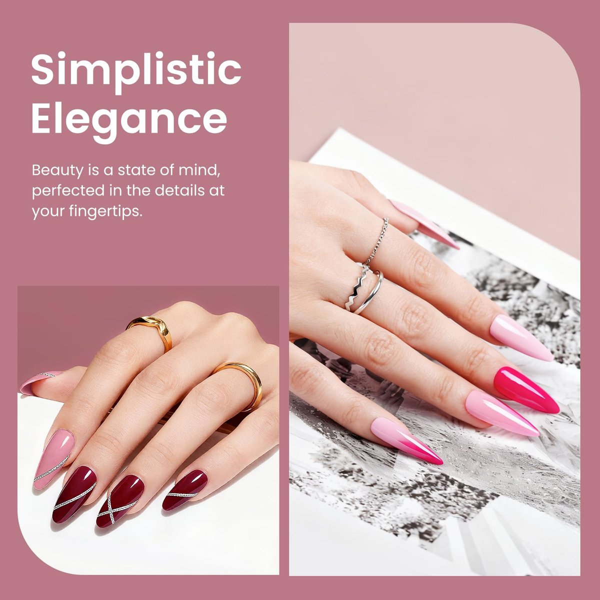 Phoenixy 30 PCS Gel Nail Polish Set - 24 Colors Soak Off Gel Polish with Base & Top Coat - Pink Blue Collection for Home Manicure Beginners Gift for Women - görsel 6