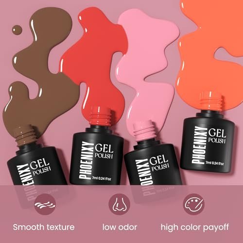 Phoenixy 30 PCS Gel Nail Polish Set - 24 Colors Soak Off Gel Polish with Base & Top Coat - Pink Blue Collection for Home Manicure Beginners Gift for Women - görsel 11