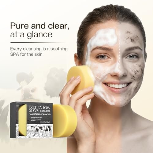 LHOPEBK Nature Tallow Soap for Moisturizing: Daily Face & Body Cleansing for Sensitive & Dry Skin — Made with Organic Grass-Fed Beef Tallow to Reduce Tightness After One Wash — 4.2 oz Bar - görsel 12