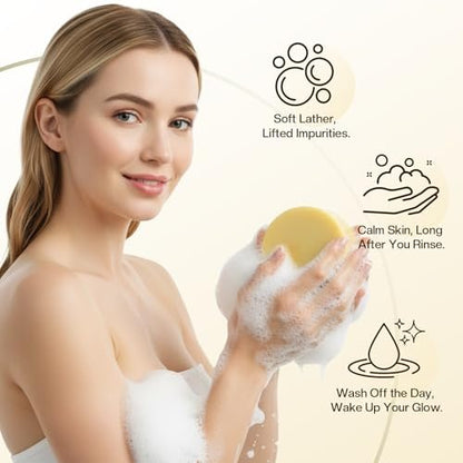 LHOPEBK Nature Tallow Soap for Moisturizing: Daily Face & Body Cleansing for Sensitive & Dry Skin — Made with Organic Grass-Fed Beef Tallow to Reduce Tightness After One Wash — 4.2 oz Bar