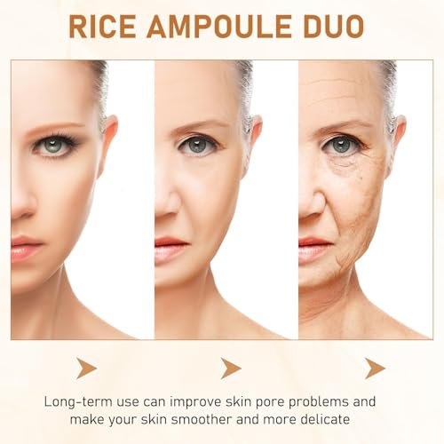 Rice Exfoliant Ampoule Duo - Black and White Face Peeling Solution, Moisturizing Pore Minimizer, 2-Pack, 100ml - görsel 10