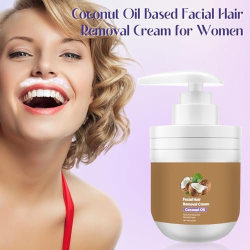 ROSINO Coconut Oil Facial Hair Removal Cream for Women – Gentle Depilatory Cream for Smooth, Hair-Free Skin (1 oz) Avelisse