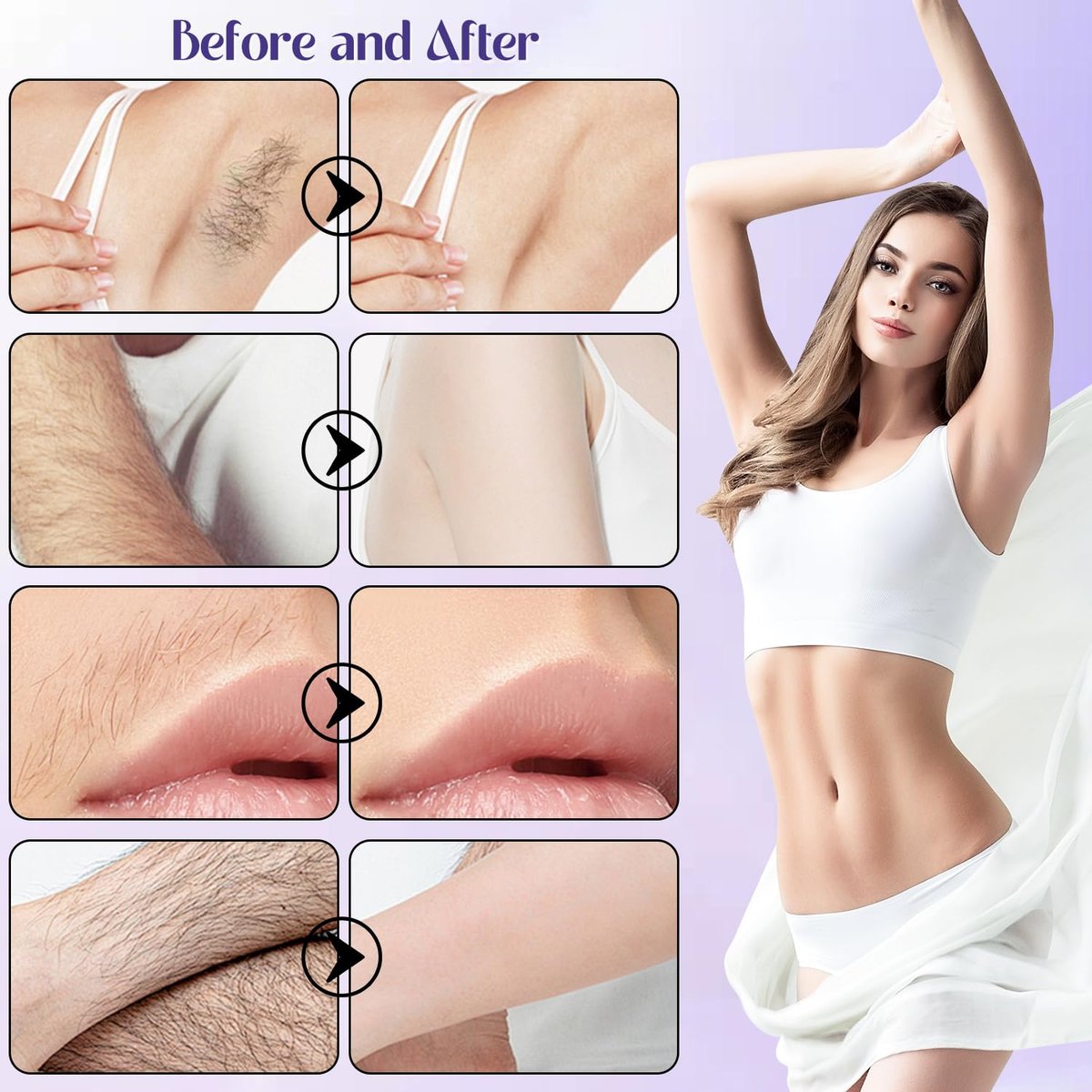 ROSINO Coconut Oil Facial Hair Removal Cream for Women – Gentle Depilatory Cream for Smooth, Hair-Free Skin (1 oz) Avelisse
