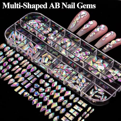 8 Boxes Nail Charms and Gems for Manicure – Flat Pearls, Nail Flowers, Rhinestones, and Charms for Nail Art – Colorful Pearl Nail Charm Set with Bows, Multi Shapes Flatback Nail Design Kit - görsel 12