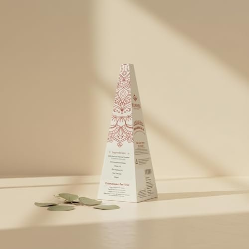 Kumari Kulture Plant Based Henna Paste Cones | Dark Reddish Brown Hair Dye with Tea Tree Oil | Pack of 4 (Each 25g) Avelisse