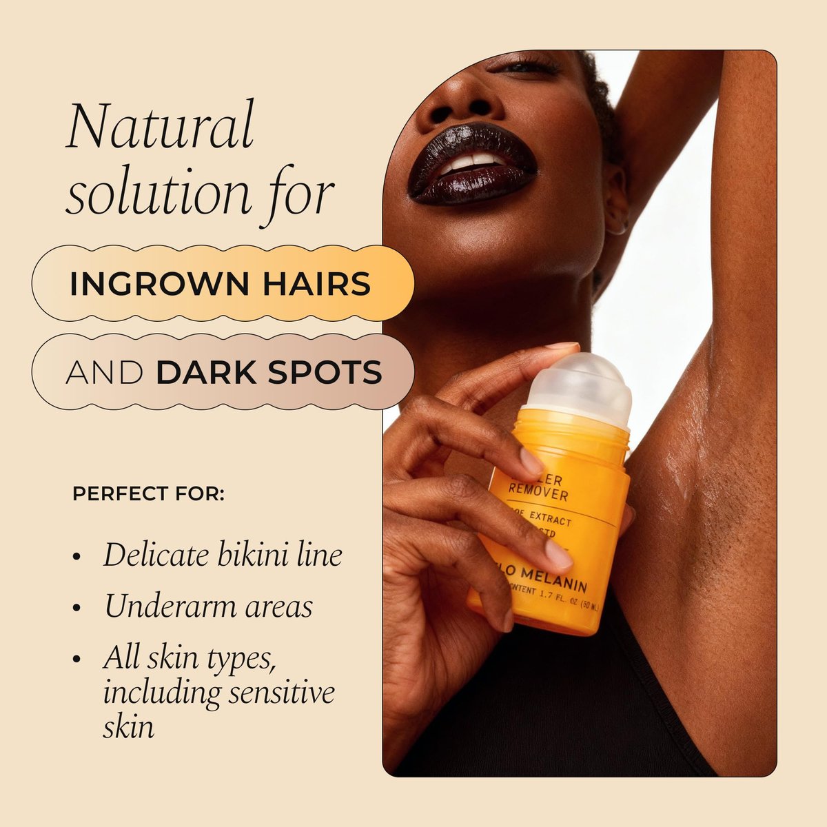Glo Melanin Dark Spot Topical Roll-On – 1.7 fl oz – Targeted Brightening for Inner Thighs & Underarms with Kojic Acid, Licorice & Willow Bark – Vegan & Paraben-Free Avelisse