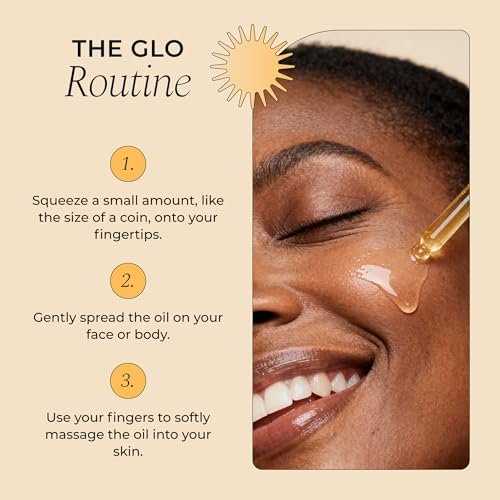 Glo Melanin Rose Glo Oil – Natural Brightening & Soothing Facial & Body Oil with Rosehip, Sea Buckthorn, Argan, Grape Seed & Vitamin E – 100% Clean, Melanin-Friendly (1.7 fl oz 50ml) Avelisse