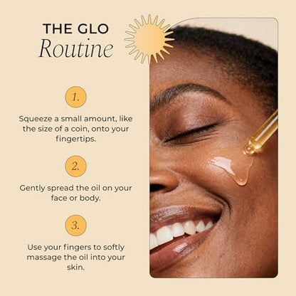 Glo Melanin Rose Glo Oil – Natural Brightening & Soothing Facial & Body Oil with Rosehip, Sea Buckthorn, Argan, Grape Seed & Vitamin E – 100% Clean, Melanin-Friendly (1.7 fl oz 50ml) Avelisse