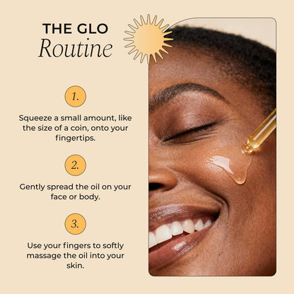 Glo Melanin Rose Glo Oil – Natural Brightening & Soothing Facial & Body Oil with Rosehip, Sea Buckthorn, Argan, Grape Seed & Vitamin E – 100% Clean, Melanin-Friendly (1.7 fl oz 50ml) Avelisse