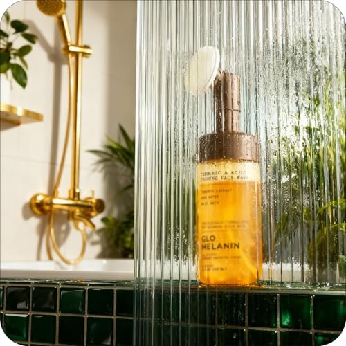 Glo Melanin Turmeric & Kojic Foaming Face Wash – Brightening Cleanser with Scrubber Top, Rose Water, Vitamin C, Aloe & Kojic Acid – Natural, Paraben-Free, 4 fl oz - görsel 13