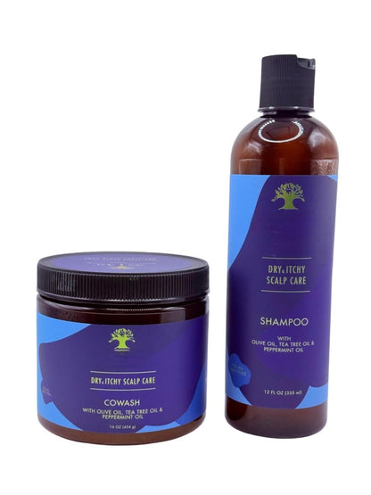 Dry & Itchy Scalp Care Co-Wash (16 oz) & Shampoo (12 oz) Duo – With Olive Oil, Peppermint & Tea Tree Oil – Soothes Dandruff, Flakes & Irritation Avelisse