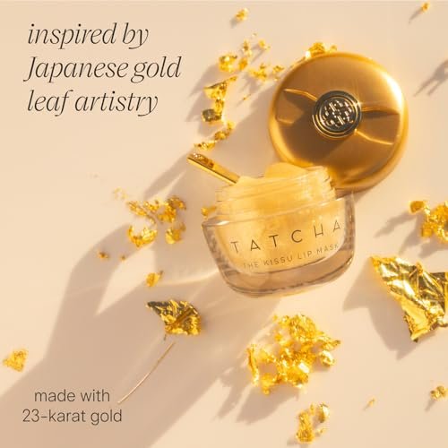 TATCHA The Kissu Gold Leaf Lip Mask – Limited-Edition Restorative Shimmery Lip Mask for Plump, Soft Lips Avelisse