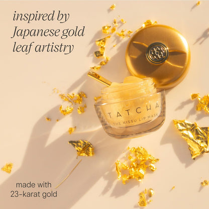 TATCHA The Kissu Gold Leaf Lip Mask – Limited-Edition Restorative Shimmery Lip Mask for Plump, Soft Lips Avelisse