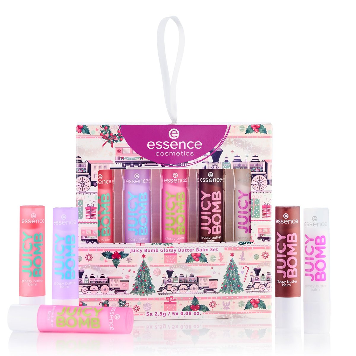 Essence Juicy Butter Balm Holiday Gift Set – 5 Vegan & Cruelty-Free Lip Balms, Stocking Stuffer for Beauty Lovers Avelisse