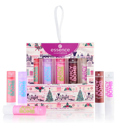 Essence Juicy Butter Balm Holiday Gift Set – 5 Vegan & Cruelty-Free Lip Balms, Stocking Stuffer for Beauty Lovers Avelisse