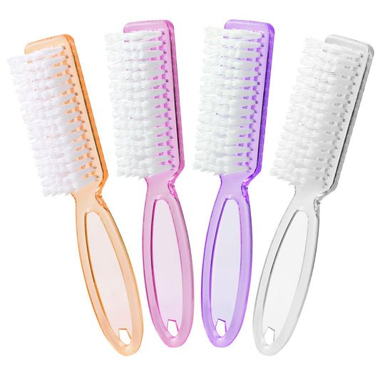 Larbois 4 Pack Deep Cleaning Nail Brush for Fingernails and Toes - Heavy Duty Nylon Scrubber with Ergonomic Handle Grip