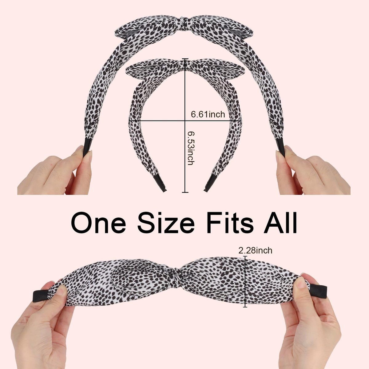 CURASA Big Bow Headbands for Women – Leopard Print Fancy Hair Accessories (4-Pack) - görsel 5