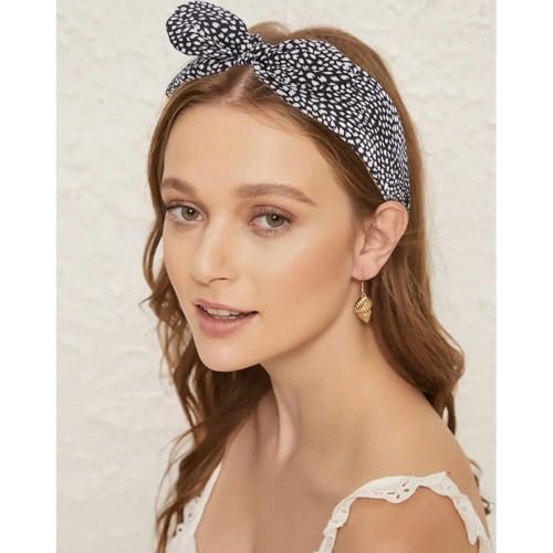 CURASA Big Bow Headbands for Women – Leopard Print Fancy Hair Accessories (4-Pack) - görsel 8