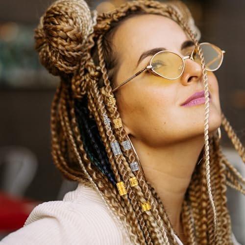 180 PCS Hair Braid Accessories Set – Gold & Silver Jewelry for Braids, Loc Jewelry, Hair Cuffs & Spiral Coils for Women - görsel 12