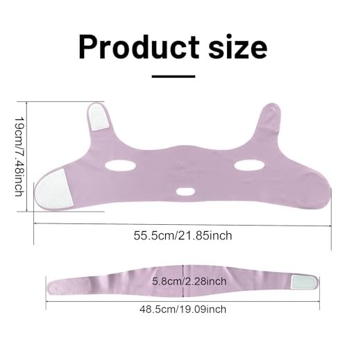 Purple Face Lift Belt - Forehead Lift Band, Breathable Comfort Pressure Forehead Bandage, Chin Up Face Lifting V-Shaped Strap - görsel 15