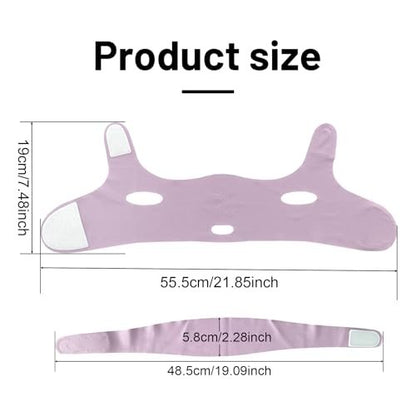 Purple Face Lift Belt - Forehead Lift Band, Breathable Comfort Pressure Forehead Bandage, Chin Up Face Lifting V-Shaped Strap