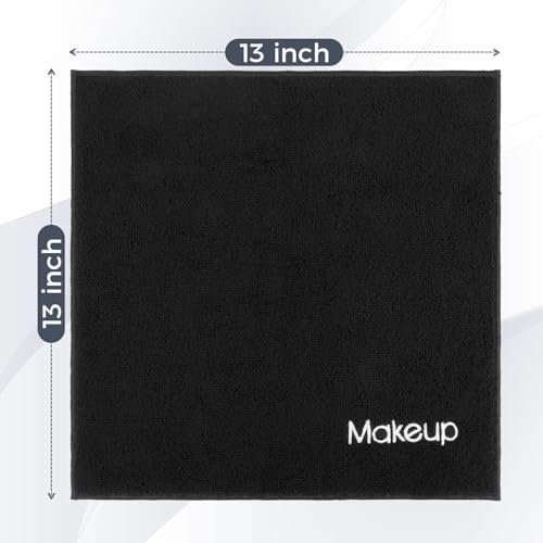GLIMGLINT Makeup Remover Wash Cloths 5 Pack – Soft Black Microfiber Face Towels, 13 x 13 in, Reusable Facial Cleansing Cloths - görsel 12