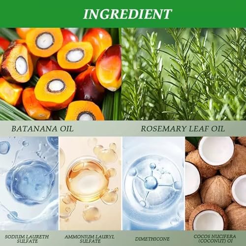 2-Pack Batana Oil & Rosemary Oil Shampoo for Hair Growth, Nourishing & Regenerating Shampoo for Men & Women - görsel 12