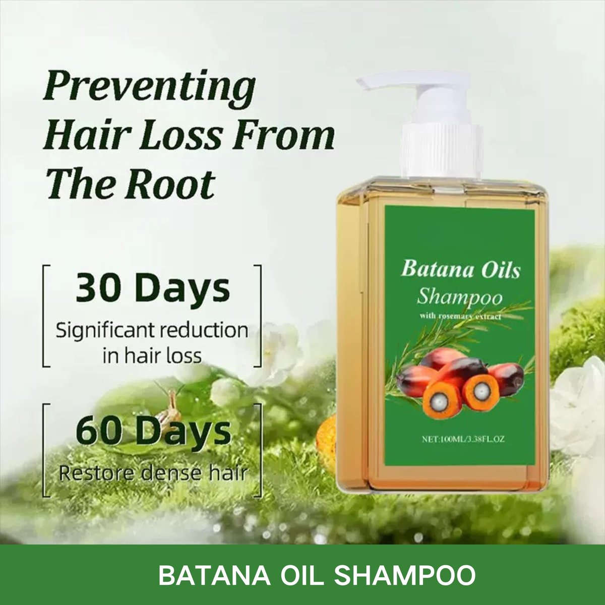 2-Pack Batana Oil & Rosemary Oil Shampoo for Hair Growth, Nourishing & Regenerating Shampoo for Men & Women - görsel 7