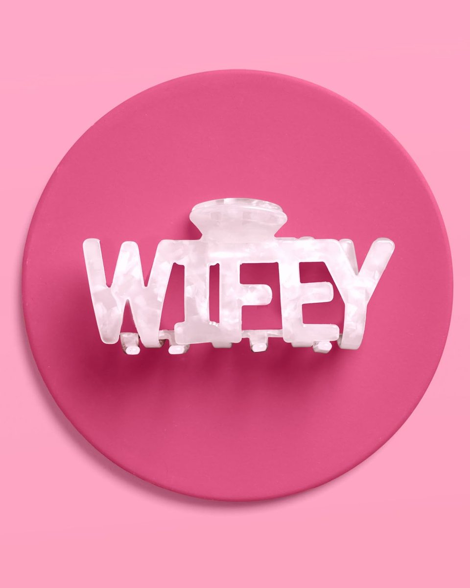 xo, Fetti Wifey Claw Hair Clip - White Marble Acrylic | Bachelorette Party Accessory, Bride Gift, Bridal Shower, Wedding Day, Bride to Be Avelisse