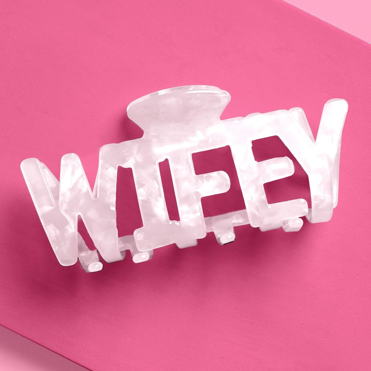 xo, Fetti Wifey Claw Hair Clip - White Marble Acrylic | Bachelorette Party Accessory, Bride Gift, Bridal Shower, Wedding Day, Bride to Be Avelisse