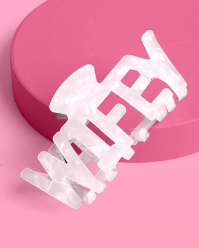 xo, Fetti Wifey Claw Hair Clip - White Marble Acrylic | Bachelorette Party Accessory, Bride Gift, Bridal Shower, Wedding Day, Bride to Be Avelisse