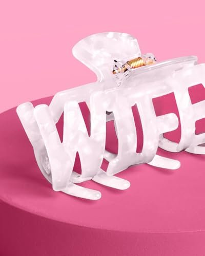 xo, Fetti Wifey Claw Hair Clip - White Marble Acrylic | Bachelorette Party Accessory, Bride Gift, Bridal Shower, Wedding Day, Bride to Be Avelisse