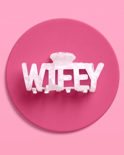 xo, Fetti Wifey Claw Hair Clip - White Marble Acrylic | Bachelorette Party Accessory, Bride Gift, Bridal Shower, Wedding Day, Bride to Be Avelisse