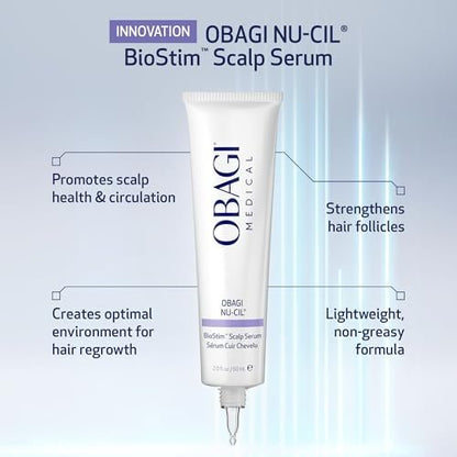 Obagi Nu-Cil BioStim Hair Scalp Serum with Biotin – Clinically Proven for Scalp Health, Fuller & Denser Hair – Lightweight Formula Strengthens Follicles & Encourages Regrowth – 2 oz Avelisse