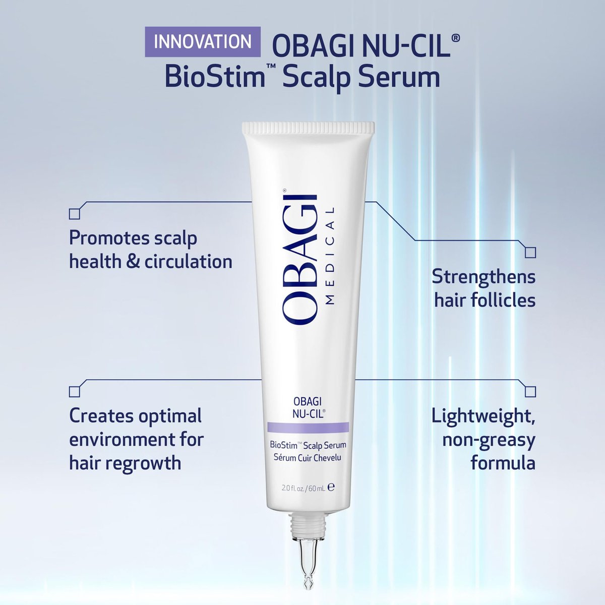 Obagi Nu-Cil BioStim Hair Scalp Serum with Biotin – Clinically Proven for Scalp Health, Fuller & Denser Hair – Lightweight Formula Strengthens Follicles & Encourages Regrowth – 2 oz Avelisse