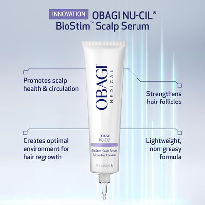Obagi Nu-Cil BioStim Hair Scalp Serum with Biotin – Clinically Proven for Scalp Health, Fuller & Denser Hair – Lightweight Formula Strengthens Follicles & Encourages Regrowth – 2 oz Avelisse