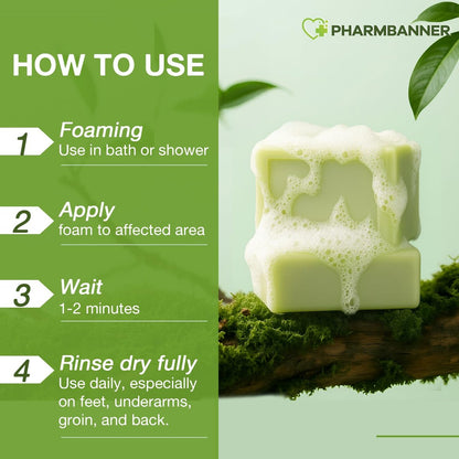 PHARMBANNER Tea Tree Antifungal Soap Bar – 2-Pack, 4.1 oz Each – Body Wash for Acne, Folliculitis, Jock Itch, Ringworm, Athlete’s Foot, Body Odor & Eczema Avelisse