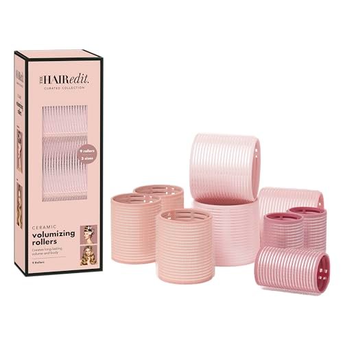 The Hair Edit Ceramic Core Hair Rollers 9-Pack – Heat or No-Heat Styling for Volume, Soft Waves & Bouncy Blowouts - görsel 1