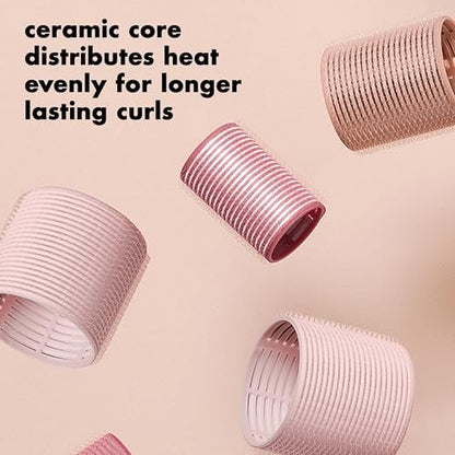 The Hair Edit Ceramic Core Hair Rollers 9-Pack – Heat or No-Heat Styling for Volume, Soft Waves & Bouncy Blowouts