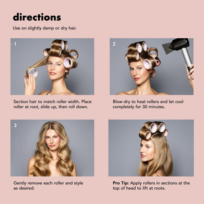 The Hair Edit Ceramic Core Hair Rollers 9-Pack – Heat or No-Heat Styling for Volume, Soft Waves & Bouncy Blowouts