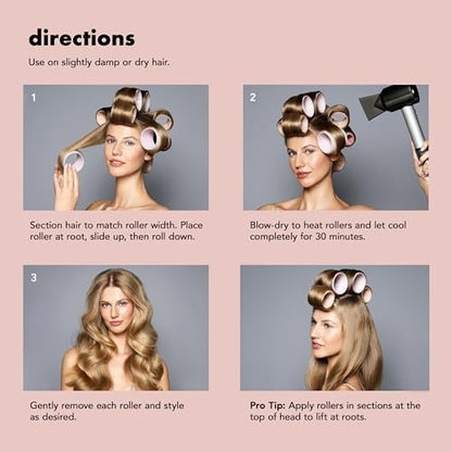 The Hair Edit Ceramic Core Hair Rollers 9-Pack – Heat or No-Heat Styling for Volume, Soft Waves & Bouncy Blowouts