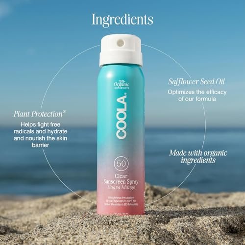 COOLA Organic Sunscreen SPF 50 & 30 Sunblock Spray Kit, Dermatologist Tested, Vegan & Gluten Free, Travel Size, 3 Pack (2 Fl Oz Total) Avelisse