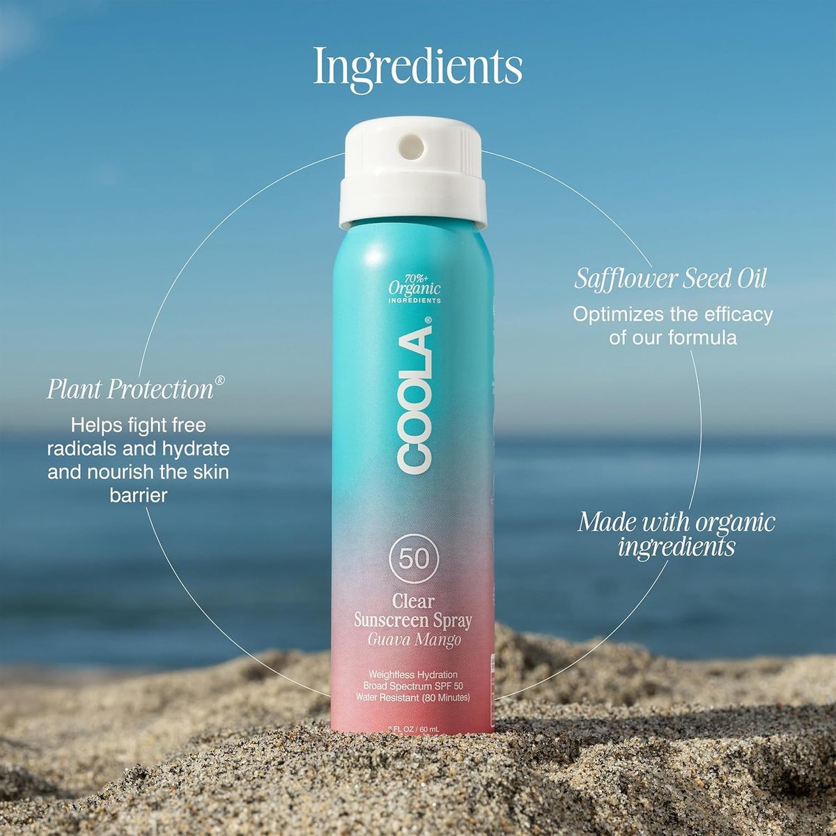 COOLA Organic Sunscreen SPF 50 & 30 Sunblock Spray Kit, Dermatologist Tested, Vegan & Gluten Free, Travel Size, 3 Pack (2 Fl Oz Total) Avelisse