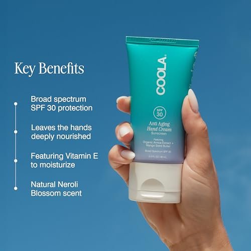 COOLA Anti-Aging Hand Cream SPF 30 - Moisturizing Sunscreen with Mango Seed Butter & Vitamin E, 2 Fl Oz - görsel 6