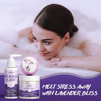 Lavender Relaxing Bath Gift Set for Women – 8-Piece Spa Gift Basket with Shea Butter & Essential Oil Avelisse