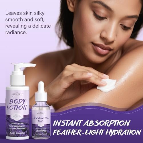 Lavender Relaxing Bath Gift Set for Women – 8-Piece Spa Gift Basket with Shea Butter & Essential Oil Avelisse