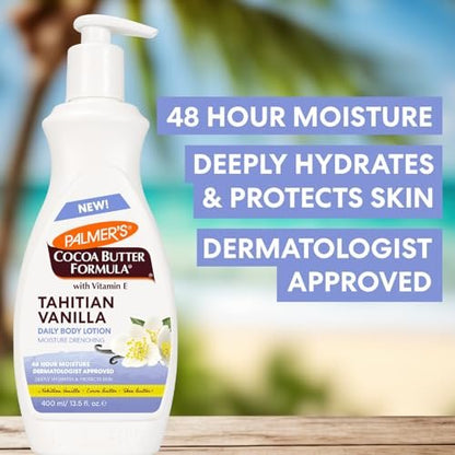 Palmer's Cocoa Butter Formula Glow & Hydrate Bundle: Tahitian Vanilla Body Lotion (13.5 Oz) + Body Oil (6.5 Fl Oz) for Radiant, Glowing Skin Avelisse